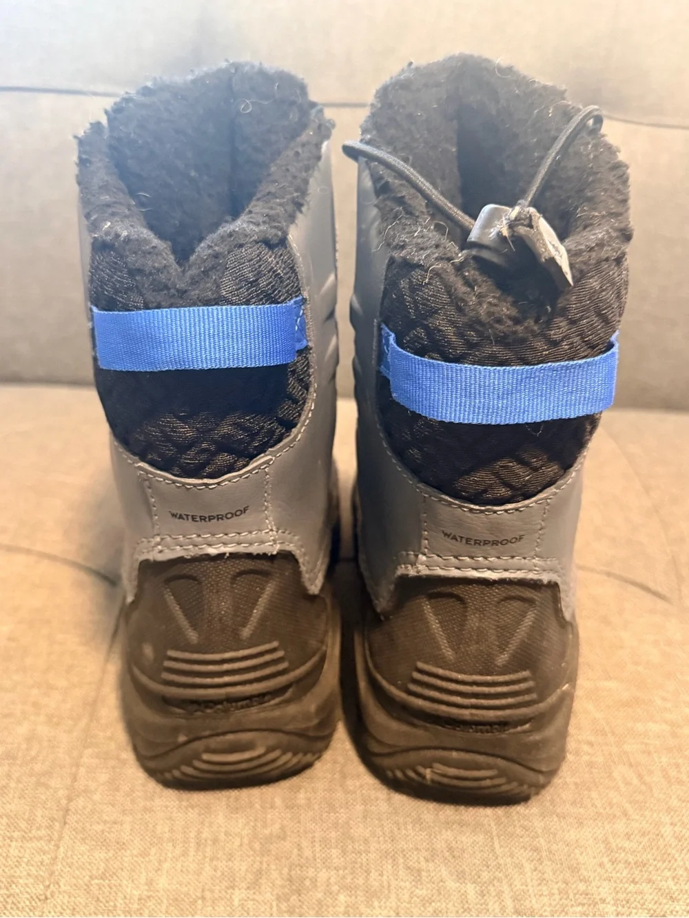 Columbia Kids Waterproof Winter Boots - Black, Gray & Blue